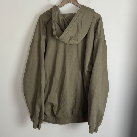 BERNE Mens Army Green Workwear Heavy Hoodie Size 2XLT Insulated Full Zip Lined - Picture 5 of 9